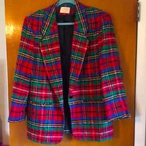 Pendleton Wool Blazer Jacket Suit S16 Red Plaid